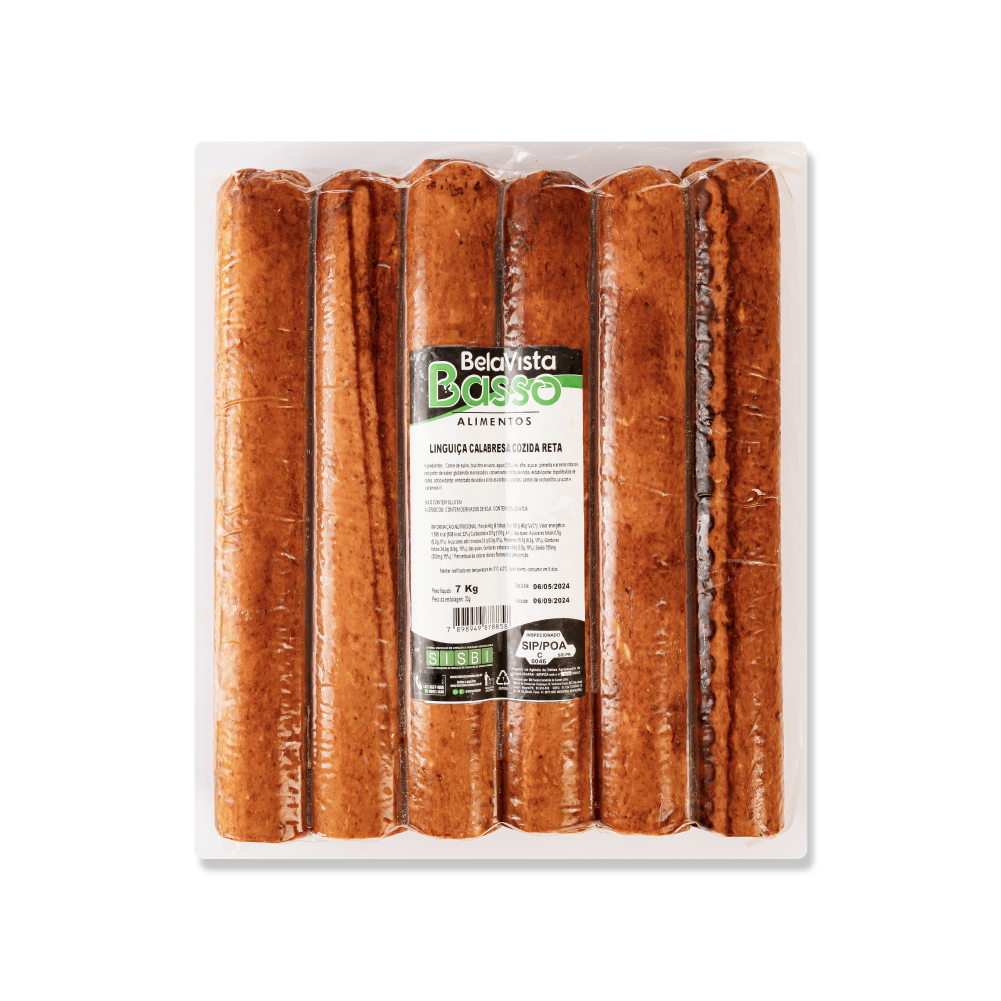 Linguiça Calabresa Reta Cozida (G) Ideal para fatiar